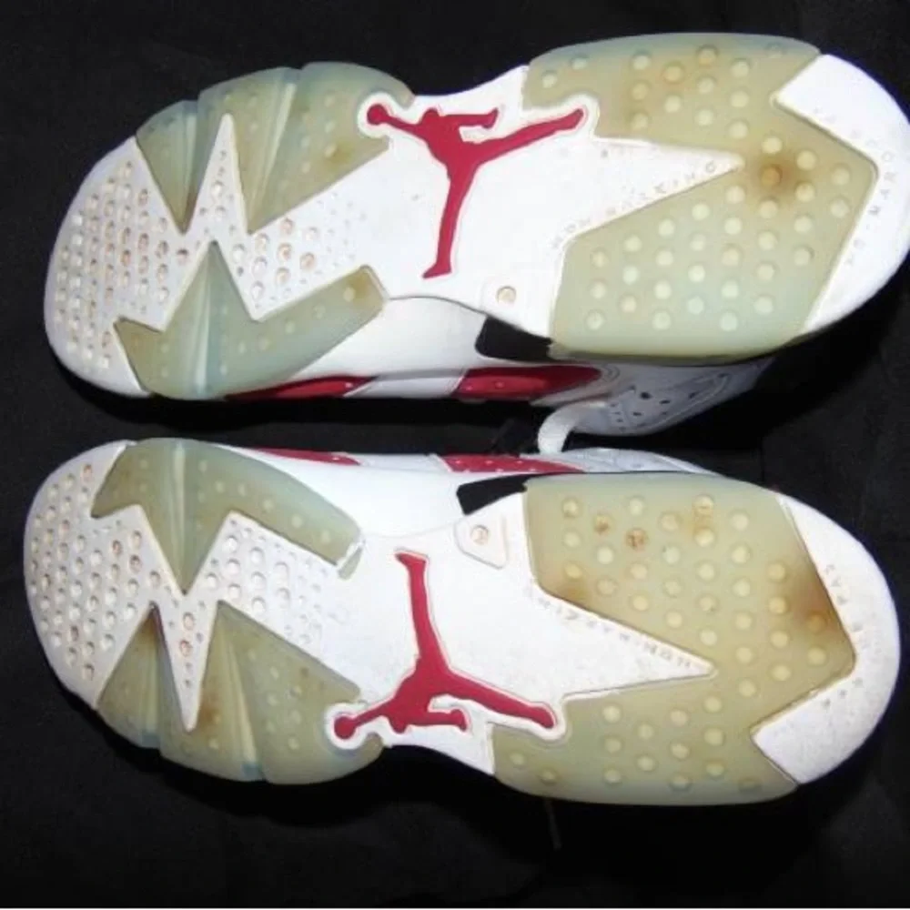 Size 6.5Y NIKE JORDAN 6 CARMINE AIR JORDAN YOUTH SNEAKERS (PRE-OWNED) - Picture 3 of 4